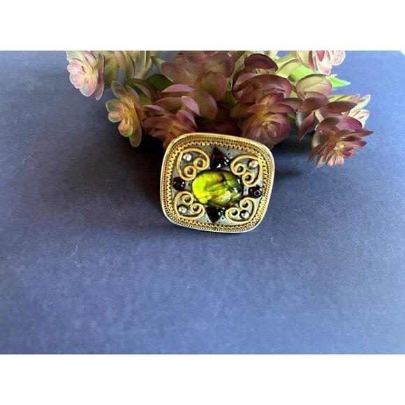 Vintage Signed Michal Golan Brooche Pendant - Picture 2 of 10